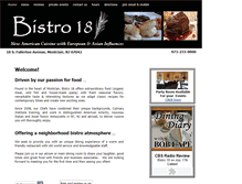 Tablet Screenshot of bistro18nj.com